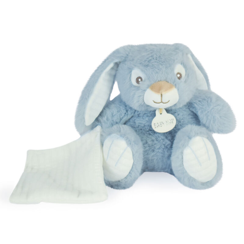  - malow lapin - peluche avec bleu 25 cm 